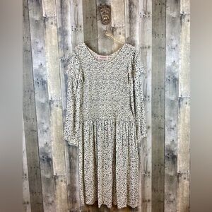Jessakae Teired Smocked Long Sleeve Maxi Dress in Blue Floral Size 3X Plus Size.